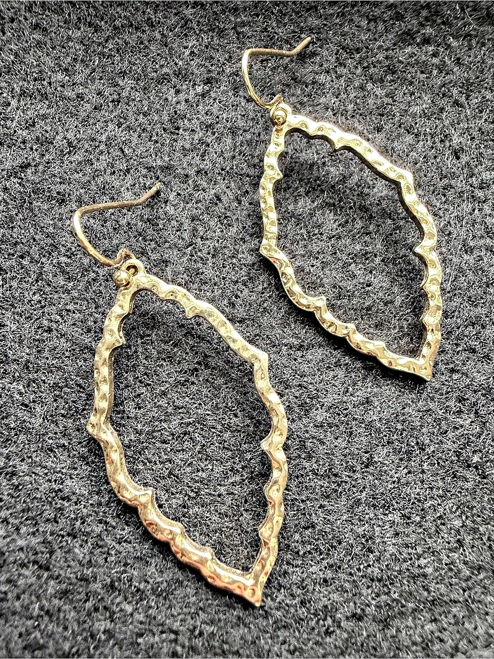 Gold-Tone Textured Statement Earrings